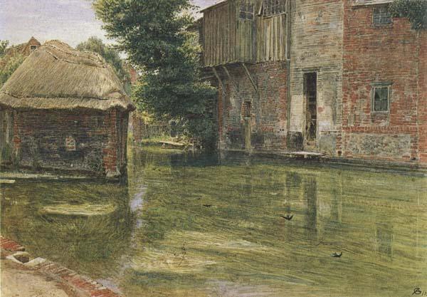 Albert Goodwin,RWS Old Mill,Near Winchester (mk46) oil painting picture